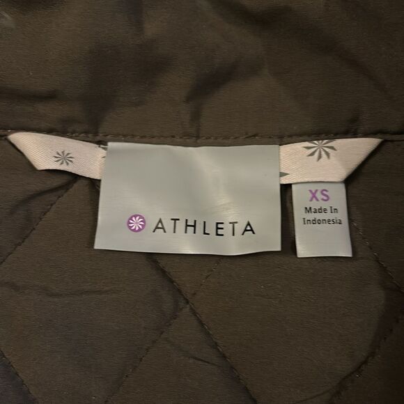 LIKE NEW ATHLETA UPSIDE JACKET OLIVE GREEN/BROWN LIGHTWEIGHT ATHLEISURE SIZE XS - Picture 5 of 6